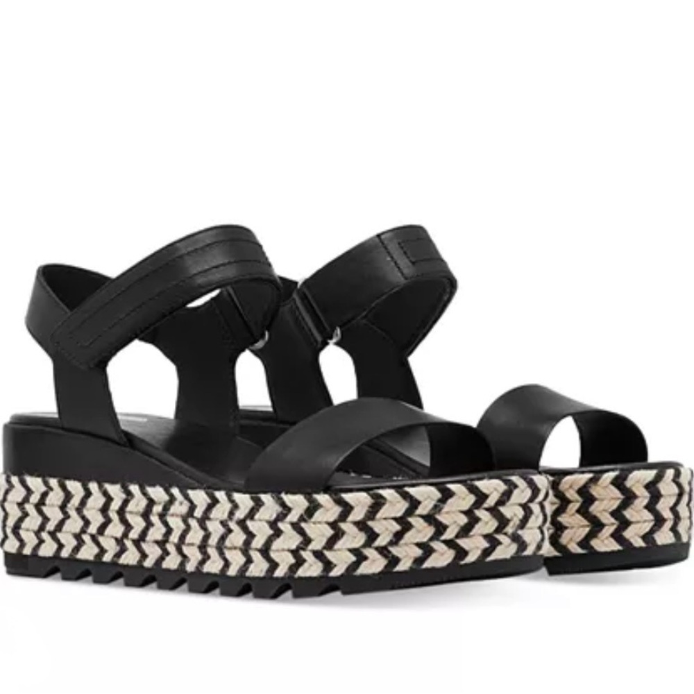 Sorel Cameron Espadrille Black Platform Sandals. US 10 EU 41.